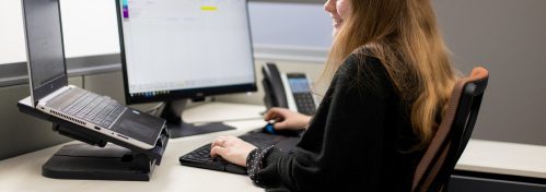 Flight Coordinator at computer